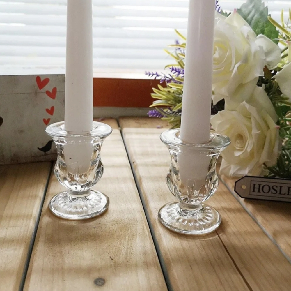 2pcs Hosley Glass Candleholder